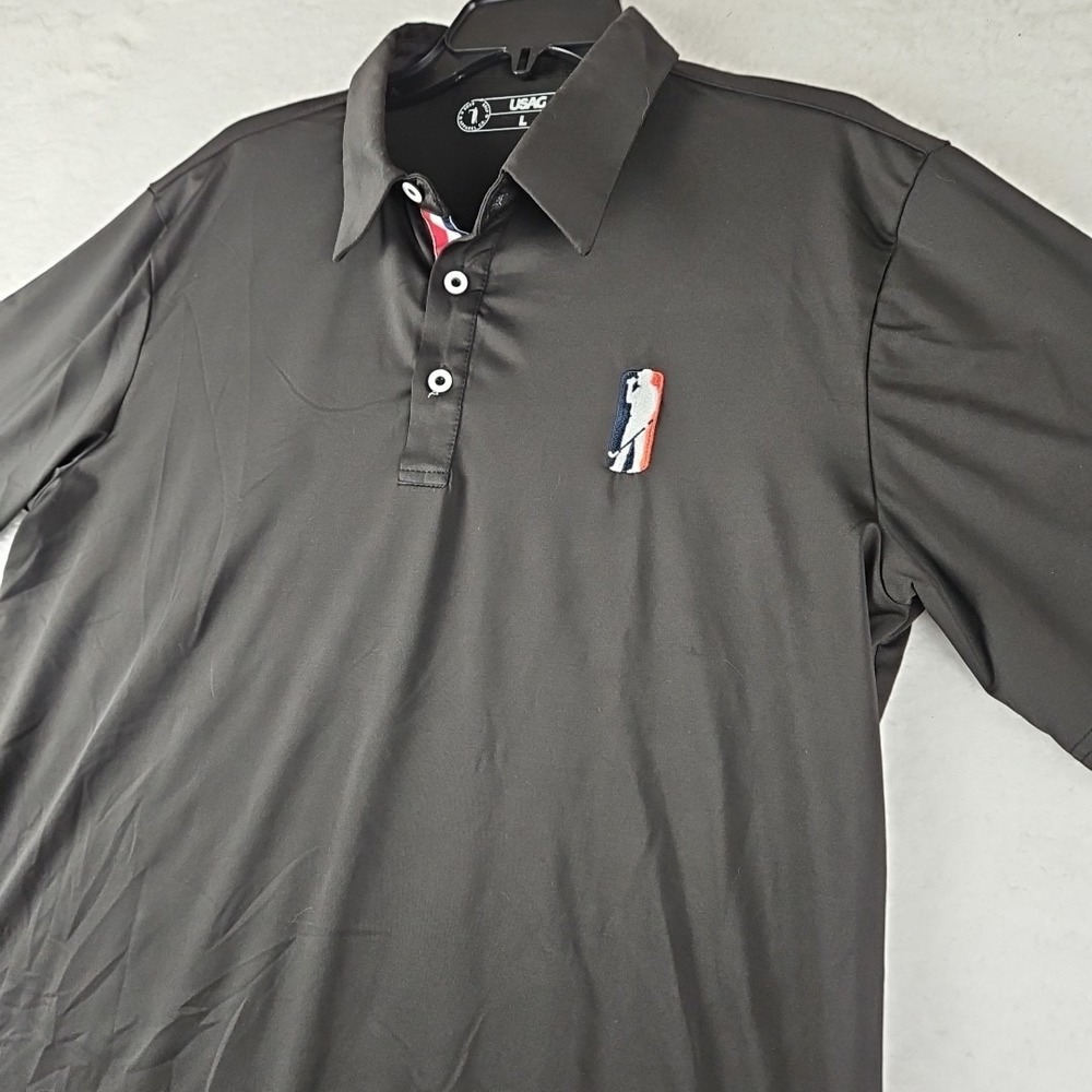U Suck at Golf (USAG) Black Polo Mens Golf Shirt - Size Large - Stretch Golfing